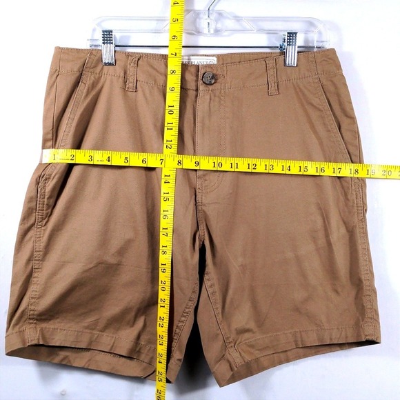 Free Planet Mens Size 30 Chino Shorts Cotton Spandex Brown Casual Flat Front - Picture 6 of 8